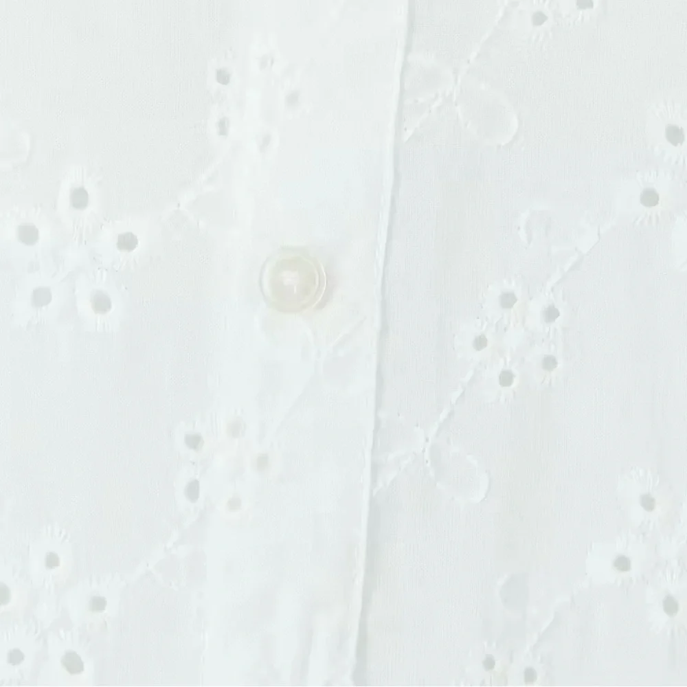 Elegant White Lace Chemise Dress Eyelet - Picture 4 of 6